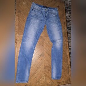 Express Blue Skinny Jeans with Natural Fading